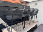 4 zwarte tuinstoelen - lichte verkleuring, Tuin en Terras, Ophalen, Gebruikt, Kunststof