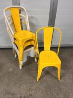 14 stuks Tolix / Bolero gele metalen stoelen Stapelbaar, Huis en Inrichting, Stoelen, Ophalen, Overige kleuren, Zo goed als nieuw