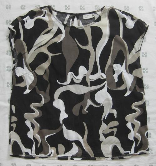 Kaffe top, blouse mouwloos, zwart beige wit, L, Kleding | Dames, Tops, Zo goed als nieuw, Maat 42/44 (L), Zwart, Zonder mouw, Ophalen of Verzenden