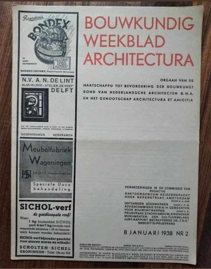 Bouwkundig Weekblad nr 2 oa architect A.A. Kok (1938), Boeken, Kunst en Cultuur | Architectuur, Gelezen, Architectuur algemeen