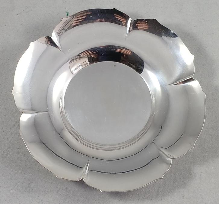 Zilveren Schaaltje lotusblad 11 cm antiek 835 zilver, Antiek en Kunst, Antiek | Goud en Zilver, Zilver, Ophalen of Verzenden