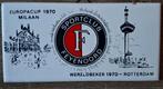 Unieke tegel feyenoord Europacup 1970 tegen Milaan, Verzamelen, Ophalen of Verzenden, Zo goed als nieuw, Feyenoord, Overige typen
