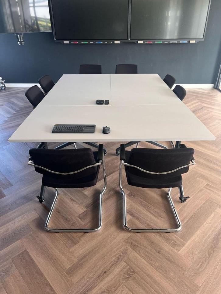 4 x Verrijdbare klaptafel "Timmy R" - inclusief blad, Huis en Inrichting, Bureaus, Zo goed als nieuw, Bureau, Met wielen, Ophalen