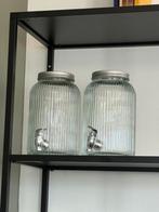 Two big glass jars with tap, Huis en Inrichting, Ophalen of Verzenden, Zo goed als nieuw, Minder dan 50 cm