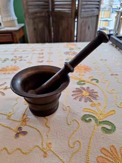 Antiek bronzen vijzel zwaar oud stamper vermaler fijnmalen, Antiek en Kunst, Antiek | Koper en Brons, Brons, Ophalen of Verzenden