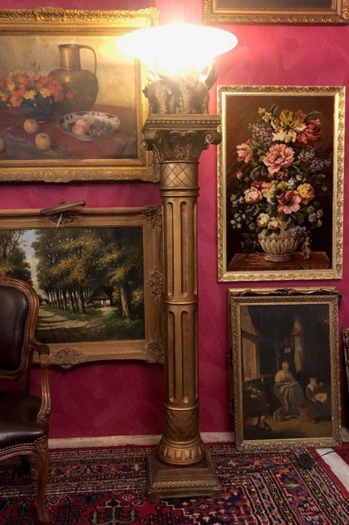Grote klassiek staande lamp pilaar / Griekse zuil, Huis en Inrichting, Woonaccessoires | Zuilen en Pilaren, Gebruikt, Ophalen