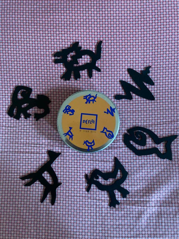 Teun Kees Onderzetters Design - 6 Stuks in Blik, Huis en Inrichting, Woonaccessoires | Onderzetters, Zo goed als nieuw, Ophalen of Verzenden