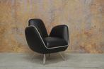 Als Nieuw zwarte leren Topform Pinto design fauteuil, Huis en Inrichting, Ophalen, Design, 75 tot 100 cm, Zo goed als nieuw