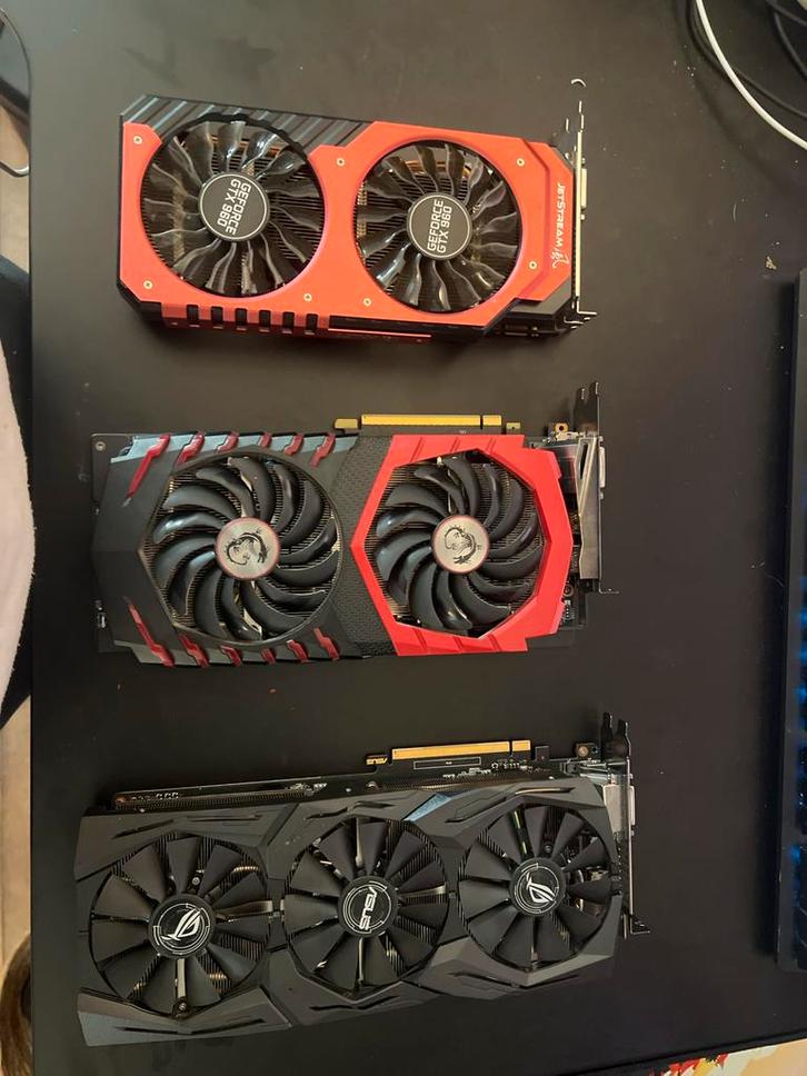 3 Videokaarten: Palit 960, MSI, ASUS 1060, Computers en Software, Videokaarten, Gebruikt, Nvidia, PCI-Express 3.0, GDDR5, HDMI