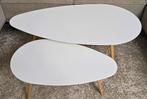 Set van 2 witte salontafels, Huis en Inrichting, Tafels | Salontafels, Ophalen, Gebruikt, 50 tot 100 cm, Rond