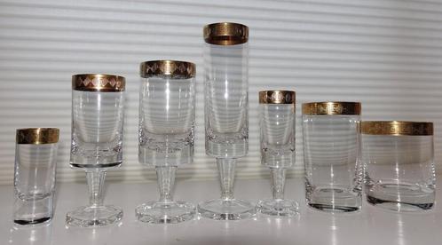 81 kristallen glazen van de Ichendorf Athena Gold Serie, Antiek en Kunst, Antiek | Glas en Kristal, Ophalen of Verzenden