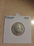 Zilveren 1/2 Gulden Wilhelmina 1906 - Zeer Fraai, ½ gulden, Zilver, Ophalen of Verzenden, Koningin Wilhelmina