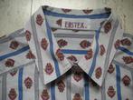 Vintage Zilvergrijs Blauw Paisley Blouse  Eastex  mt.M, Ophalen of Verzenden, Zo goed als nieuw, Maat 38/40 (M), Blauw