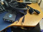 KVM Switch 2-Poort, USB KVM switch met kabels, Ophalen of Verzenden, Zo goed als nieuw