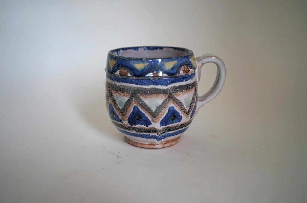 vintage DOK De Oude Kruik Limburgs bont mok, Huis en Inrichting, Keuken | Servies, Ophalen of Verzenden, Zo goed als nieuw, Overige stijlen