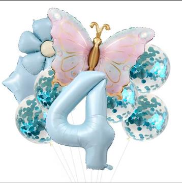 Versiering 4 jarige. Balonnen Sets. Kinderverjaardag beschikbaar voor biedingen