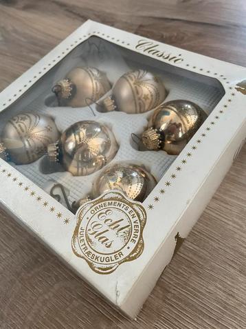 Vintage Kerstballen Echt Glas Goud beschikbaar voor biedingen