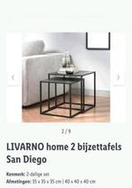 Livarno home 2 bijzettafels nieuw san diego, Minder dan 55 cm, Rond, Nieuw, Hout