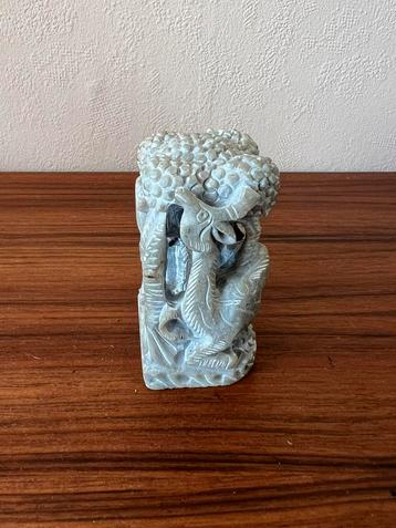 Vintage beeldje Shoushan stone carving speksteen Aziatisch beschikbaar voor biedingen