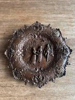 Antiek gietijzeren Duits bord schaats scène jugendstil, Ophalen of Verzenden