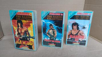 3 VHS filmbanden Rambo I, first blood en III beschikbaar voor biedingen