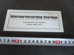 sticker Someren Interieurverzorging OVERMAN Boerenkamplaan, Ophalen, Zo goed als nieuw