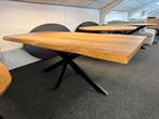 Acacia boomstamtafel 200x100x77 zo mee 250,-, Ophalen, RJ, Vijf personen of meer, Rechthoekig