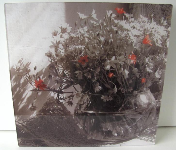 FOTO ACHTER PLEXIGLAS ZOMER BLOEMEN 30x30 cm Nieuw, Huis en Inrichting, Woonaccessoires | Schilderijen, Tekeningen en Foto's, Nieuw