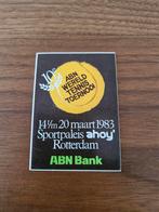 287 ABN Wereld Tennis Toernooi 1983 Sticker Rotterdam, Ophalen of Verzenden, Gebruikt, Overige typen