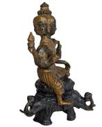 Bronzen beeld van een driekoppige Indiase godheid, Ophalen of Verzenden, Gebruikt