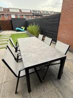 Luxe tuinset Vinci – tafel + 6 stoelen, steenlook, Ophalen, Eettafel, 6 zitplaatsen, Aluminium