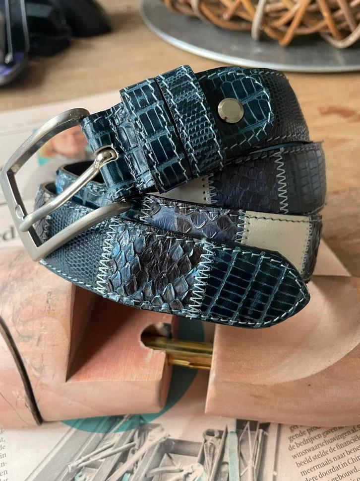 Riem van origineel Python leer 114.5 cm ex gesp x 3 cm, Kleding | Heren, Riemen en Ceinturen, Zo goed als nieuw, Overige kleuren