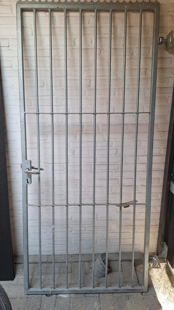 Tuindeur gegalvaniceerd, Tuin en Terras, Tuinhekken en Hekwerk, Gebruikt, Tuinhek, IJzer, Ophalen of Verzenden