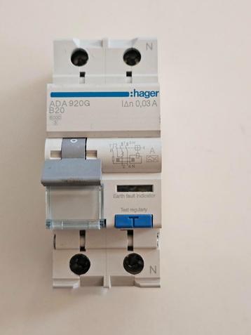 Hager ADA920G - B20 Aardlekautomaat 2 Polig (30mA) beschikbaar voor biedingen
