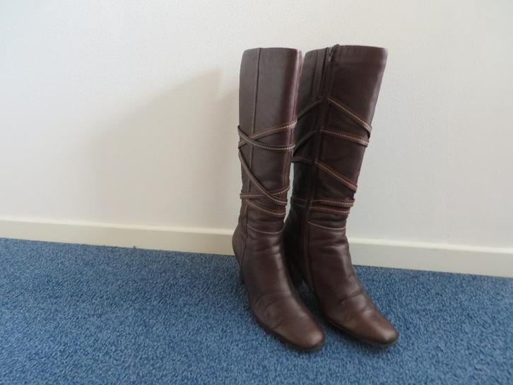 Bruine hoge laarzen, Ecco, maat 40, Kleding | Dames, Schoenen, Zo goed als nieuw, Hoge laarzen, Bruin, Ophalen of Verzenden