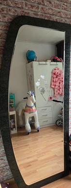 Zwarte Wandspiegel, Ophalen, Gebruikt, 100 tot 150 cm, Overige vormen