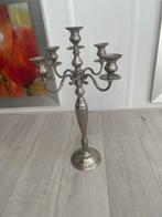 Zilverkleurige 5-arms Kandelaar, Huis en Inrichting, Woonaccessoires | Kandelaars en Kaarsen, Ophalen, 25 tot 50 cm, Zo goed als nieuw
