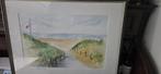 Mooi aquarel ,,Cadzand, ,,Het Zwin ''  nieuwstaat, Ophalen of Verzenden