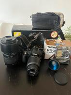 Nikon D3100 + 3 lenzen. Oa AF-S DX NIKKOR 18-55mm en zoomlen, Ophalen, Spiegelreflex, Zo goed als nieuw, Nikon