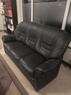 Antreciet lederen driezitsbank, tweezits bank en stoel, Ophalen, Gebruikt, Driepersoons, Rechte bank