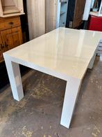 Witte hoogglans eettafel - 160x90x75H, Ophalen, 1025xe, Zo goed als nieuw, Re