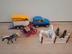 Playmobil paardenstal met trailer auto en koets, Ophalen of Verzenden, Zo goed als nieuw, Complete set