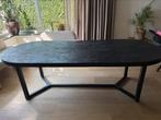 Te koop: Ovale eettafel van zwart mangohout – 2.40 m lang, Huis en Inrichting, Tafels | Salontafels, Gebruikt, 200 cm of meer