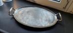 Decoratief zwaar metalen zilverkleurig dienblad, Huis en Inrichting, Woonaccessoires | Dienbladen, Ophalen of Verzenden, Gebruikt