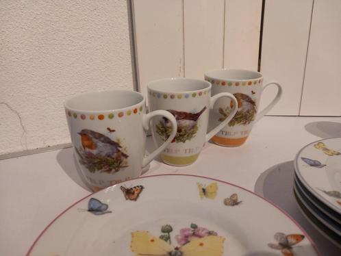 Theo servies mokjes., Huis en Inrichting, Keuken | Servies, Zo goed als nieuw, Kop(pen) en/of Schotel(s), Overige stijlen, Porselein