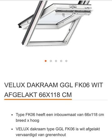 2x Velux dakramen 1 jaar oud 66x118 (gebruikt) z.g.a.n. beschikbaar voor biedingen