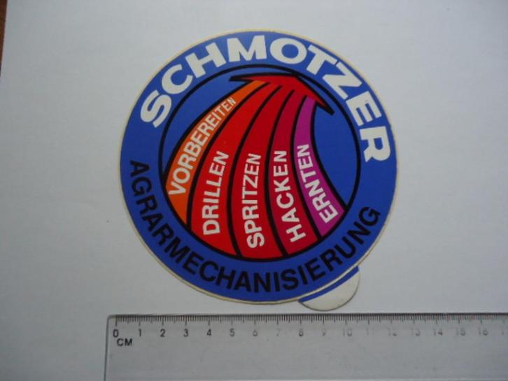 sticker oud SCHMOTZER machine boer landbouw traktor agri, Verzamelen, Stickers, Zo goed als nieuw, Bedrijf of Vereniging, Ophalen of Verzenden
