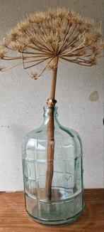 Stoere grote glazen fles - gistfles - vaas, Minder dan 50 cm, Groen, Glas, Zo goed als nieuw