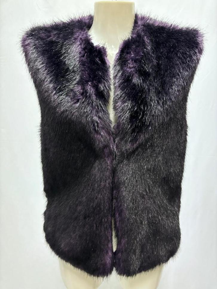 KARL LAGERFELD Paars kunst bont body warmer  MAAT S - 36, Kleding | Dames, Jassen | Winter, Zo goed als nieuw, Maat 36 (S), Paars