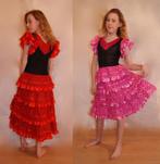 Spaanse flamenco jurk meisjes 3-15j roze / rood polka dots, Kinderen en Baby's, Nieuw, Maat 128, Ophalen of Verzenden